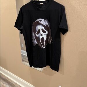 Black T-Shirt with Ghost Face Graphic